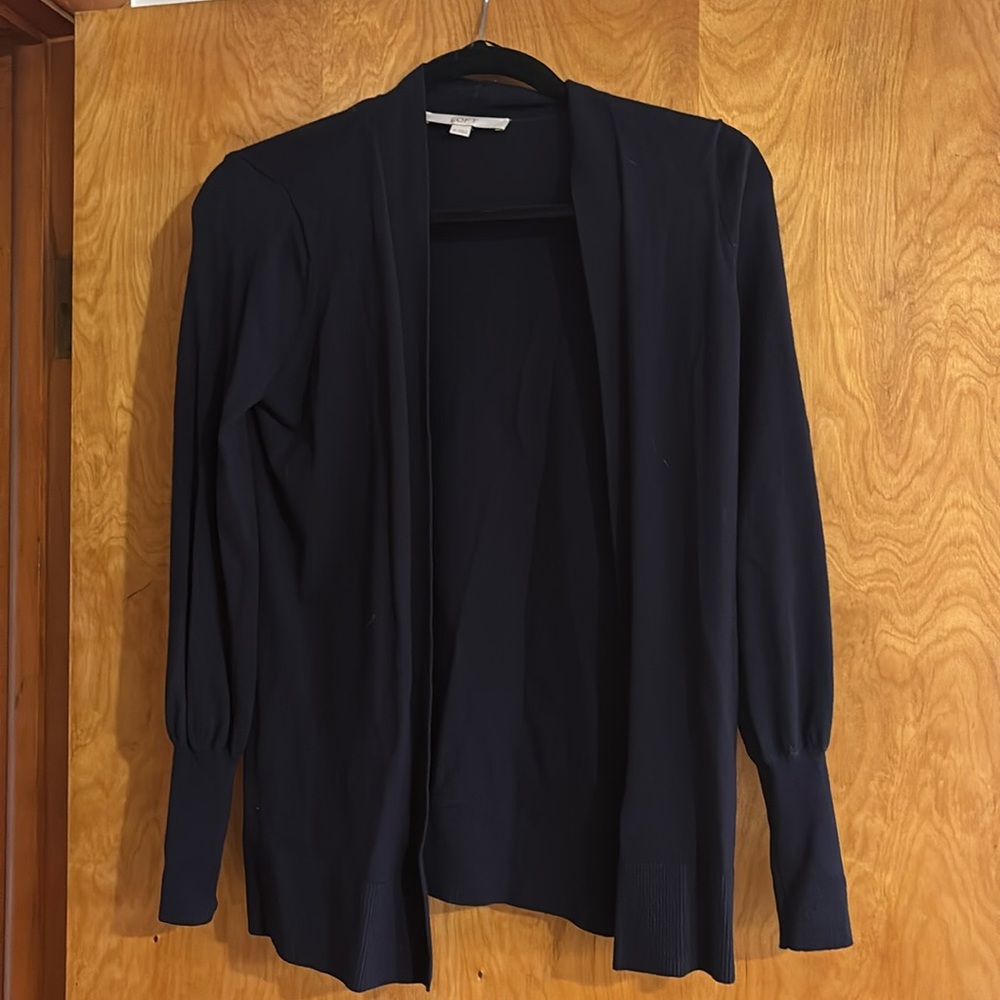 Loft navy flyaway cardigan. Like new!